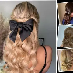 Inspiracje na fryzury studniówkowe: warkocze, koki i eleganckie kucyki.