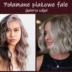 Dwie kobiety z pożądanymi, pożądanymi falami na włosach. Jedna ma długie, dwukolorowe włosy, druga krótkie, blond.