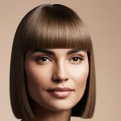 Krótka, prosta grzywka w stylu bob, podkreślająca oczy. Różne rodzaje grzywek mogą całkowicie odmienić wygląd.